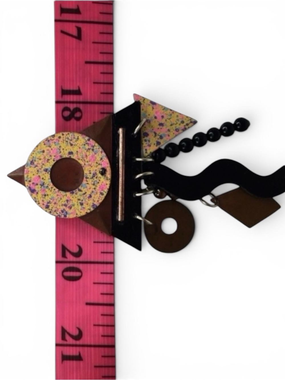 Vintage Memphis-Era Post Modern Kinetic Brooch Attributed to EVE KAPLIN - Picture 12 of 13